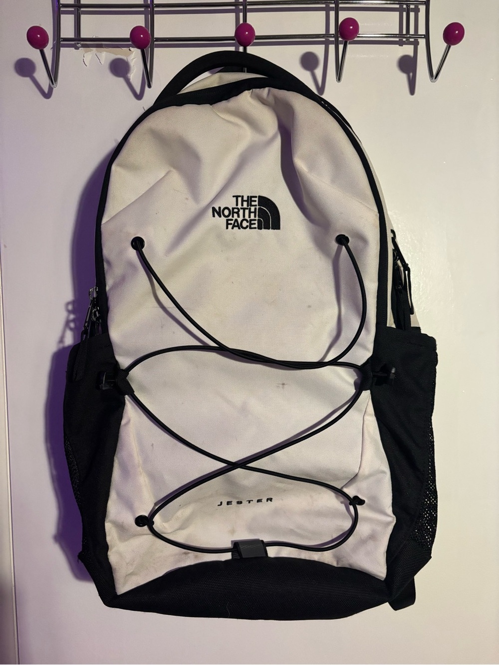 The North Face White and Black Jester Backpack